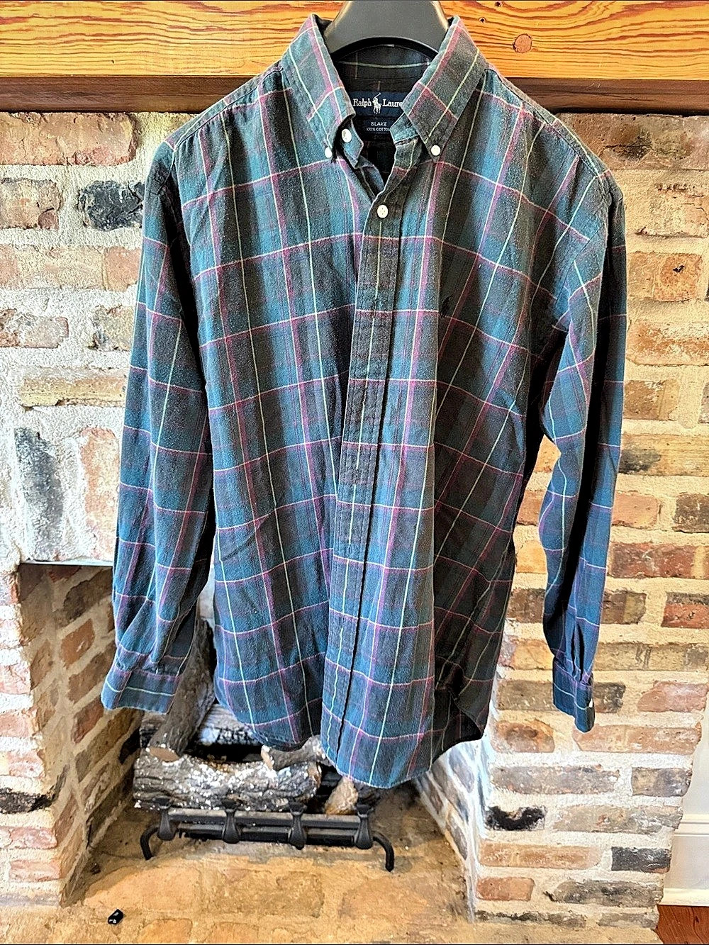 Ralph Lauren Blake Plaid Cotton Shirt Size XL